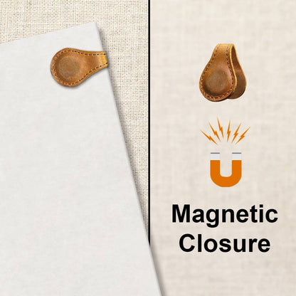 Leather Magnetic Bookmark, Handmade Leather Book mark