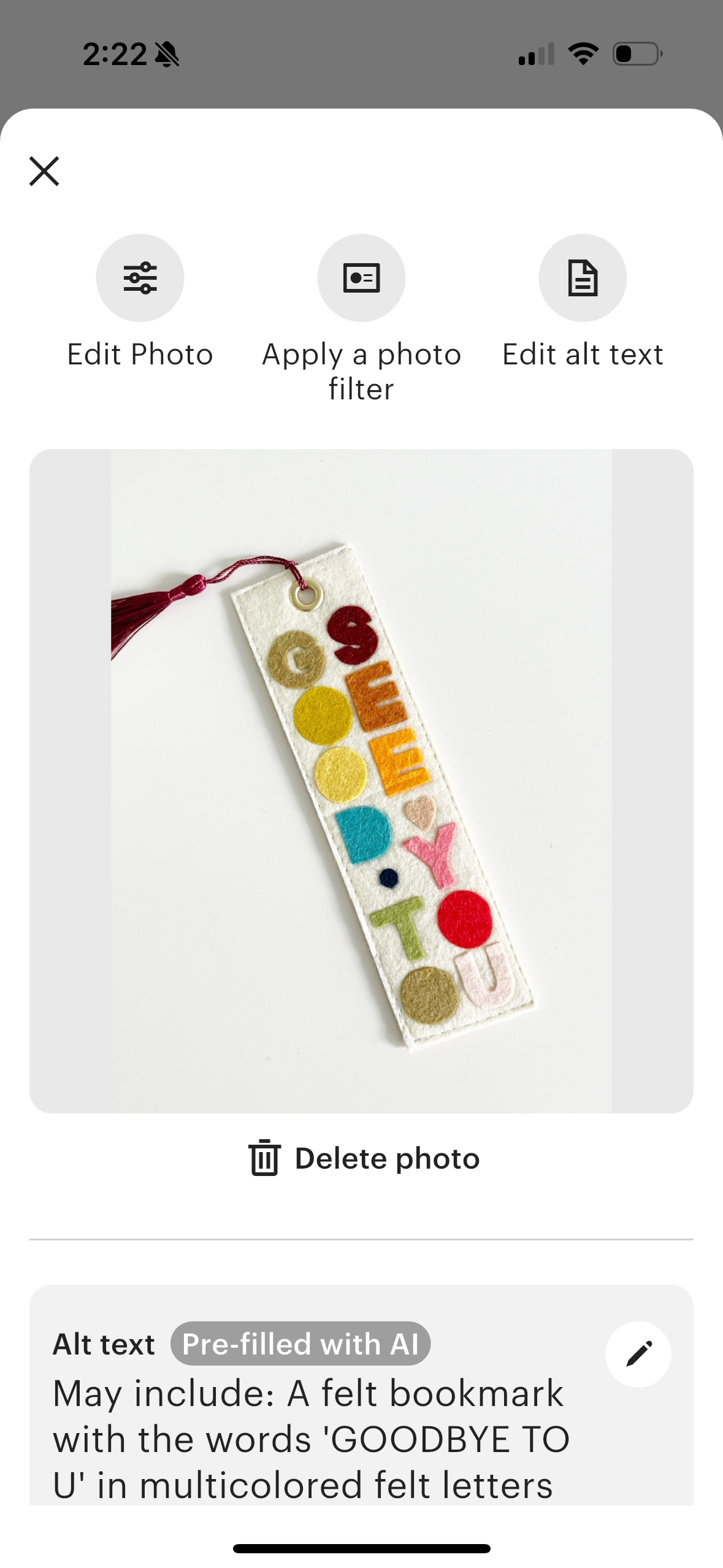 Good To See You Felt Bookmark