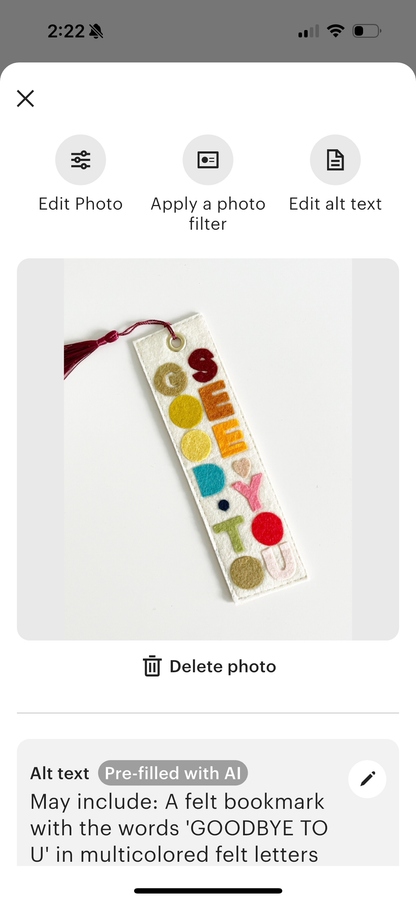 Good To See You Felt Bookmark