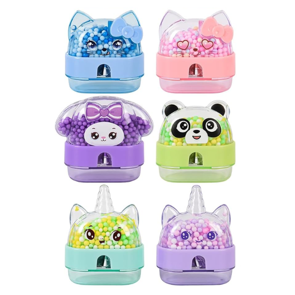 Bubble-Filled Kawaii Animal Pencil Sharpeners