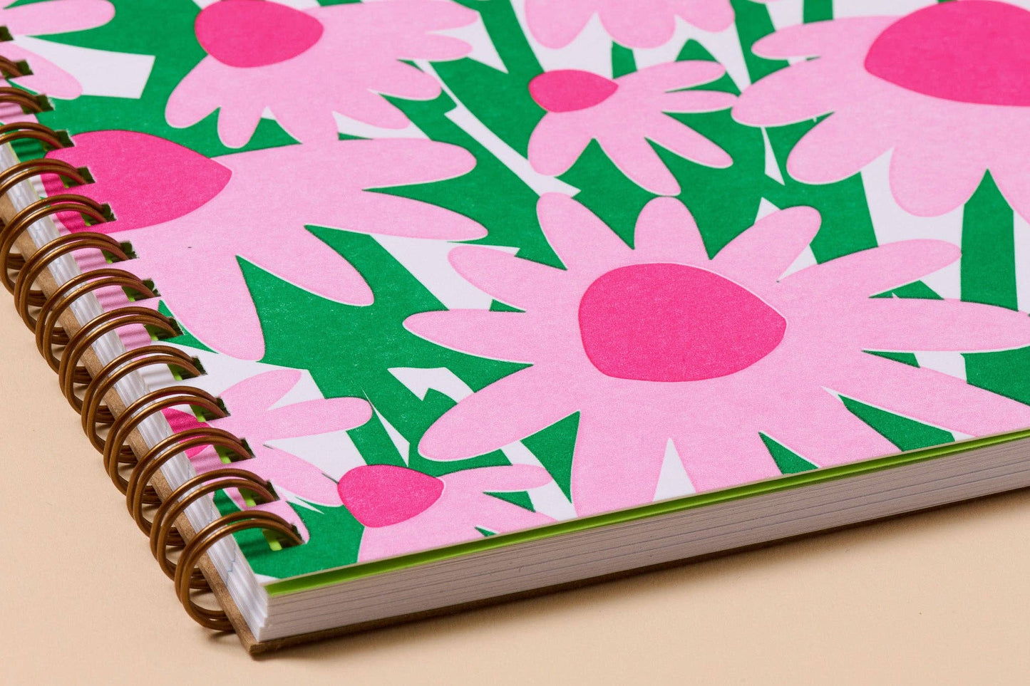 Summer Floral Letterpress Spiral Notebook — Wild Coneflower