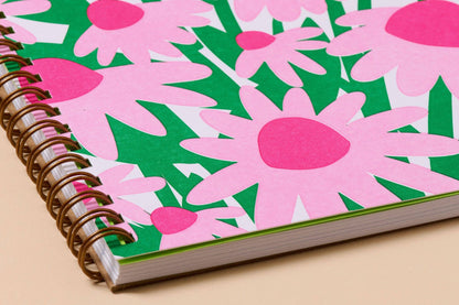 Summer Floral Letterpress Spiral Notebook — Wild Coneflower