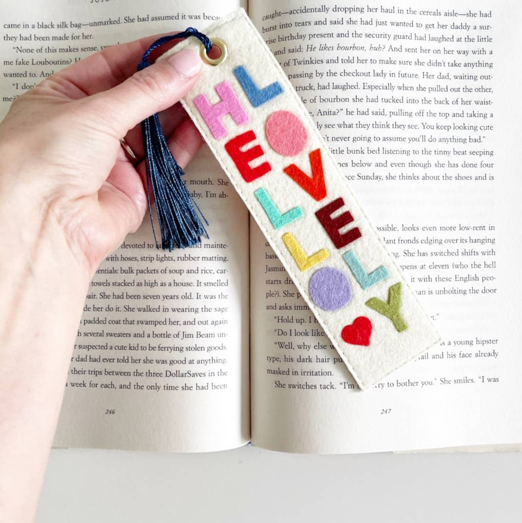 Hello Lovely Felt Bookmark