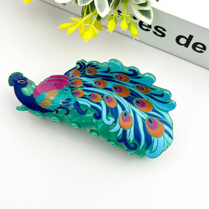 Creative Fashion Peacock Hair Claw Clip – Animal Style