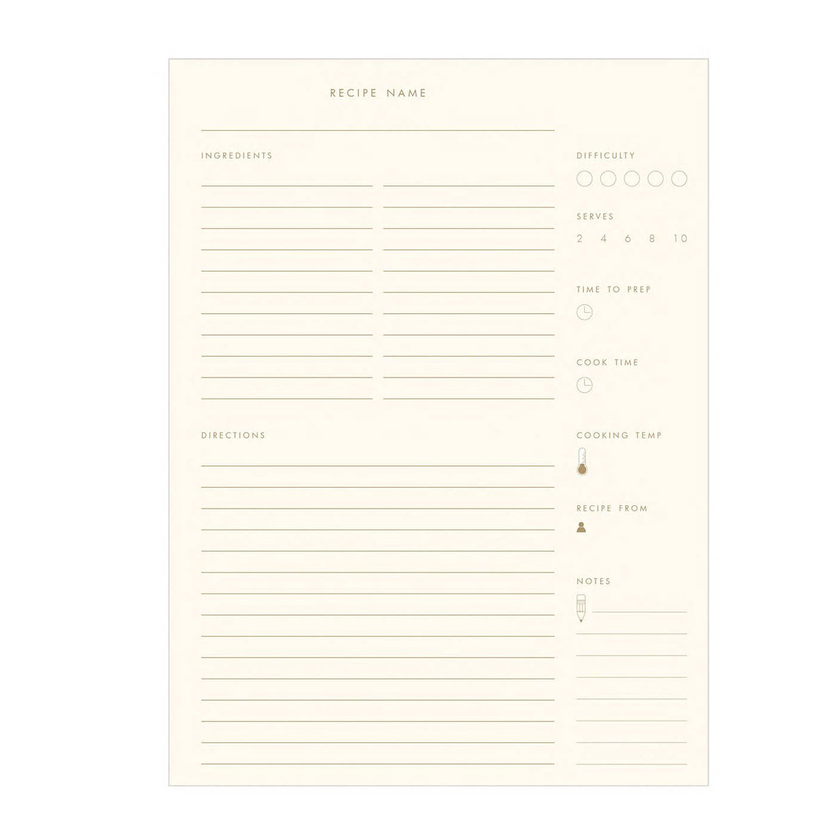 Classic Frame Recipe Book : French Vanilla