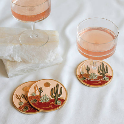 Warm Desert Gold Drink Coasters | Summer Gift + Garden Party