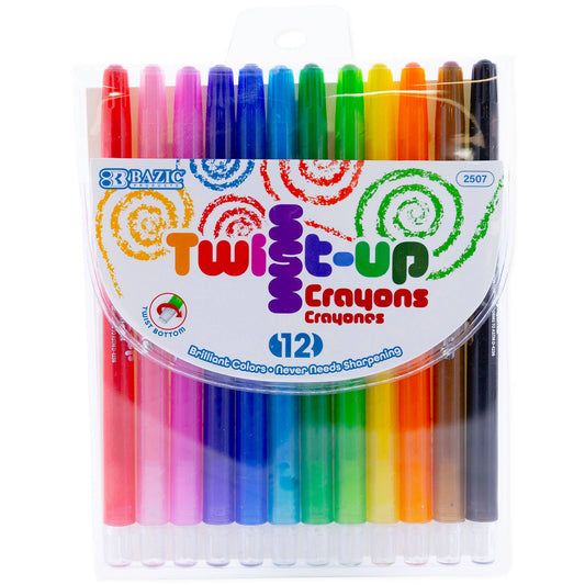 Twist-Up Propelling Crayons 12 Color