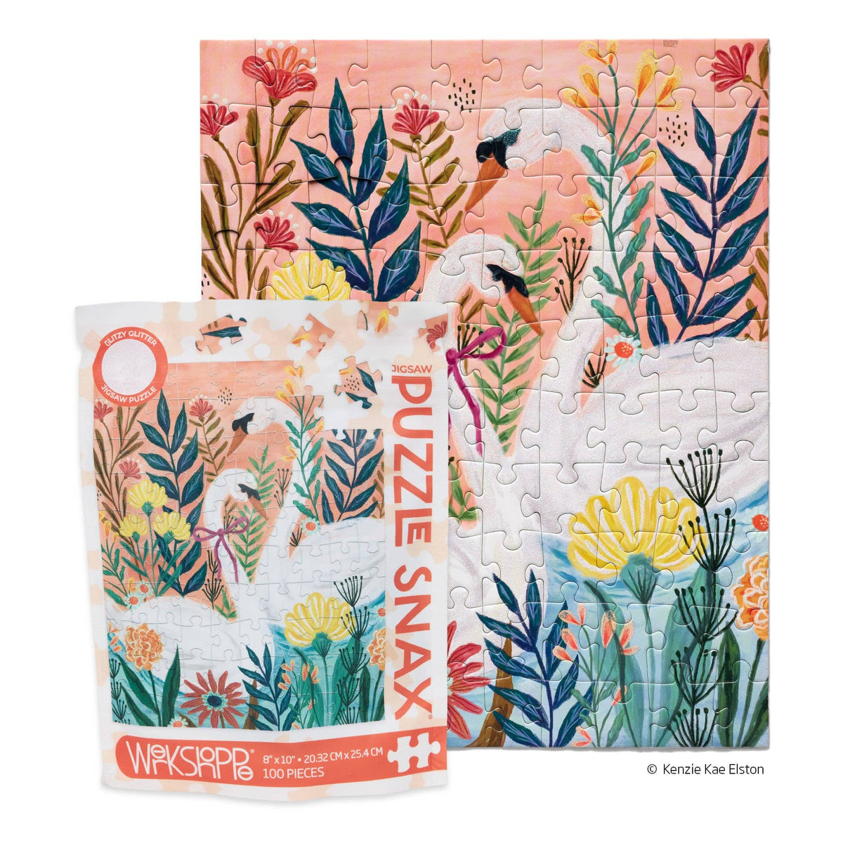 Serene Swans 100 Piece Puzzle Snax, Gift for Her