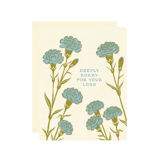 Carnations Sympathy Greeting Card