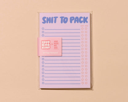 Shit To Pack 50 page Notepad - Vacation Planner,  - Stocking stuffer, Holiday, Gift Guide