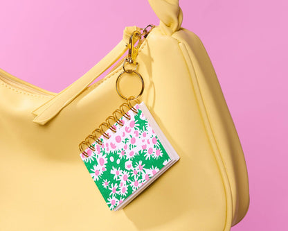 Letterpress Teenybook Mini Notebook Bag Charm—Aster