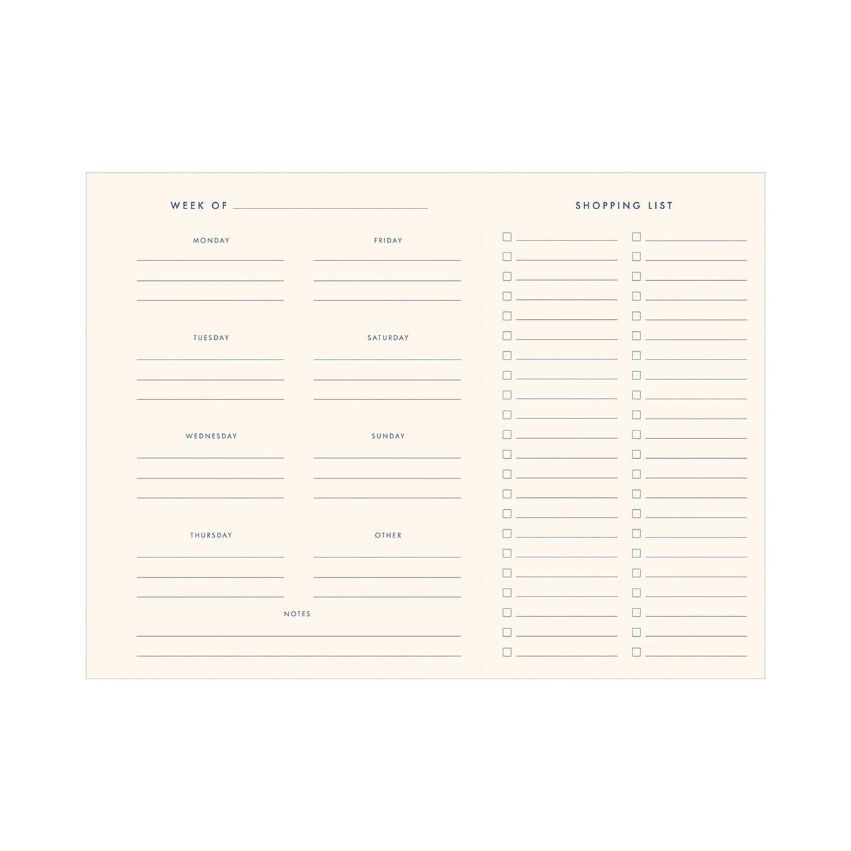 Hand-Drawn Grid Meal Planner