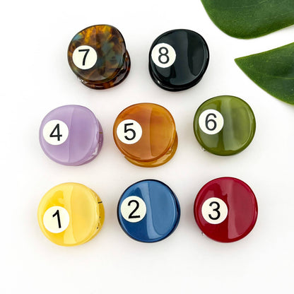 Mini Billiard Ball Acetate Claw Clip, Colorful Hair Clip