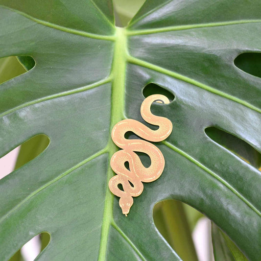Plant Animal - Snake, botanical decor in brass