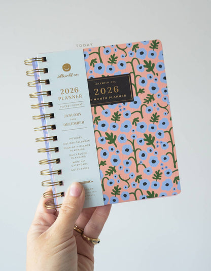 2026 Pocket Size Planner, Coral Floral