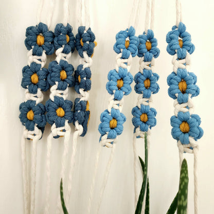 Floral Daisy Plant Hanger, Handmade Macrame Plant Accessory