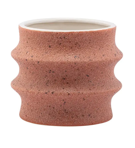 Rust Textured Wavy Planter Modern Artisan Style Item #22524