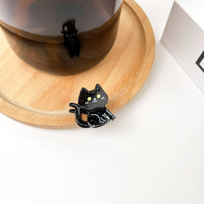 Mini Black Cat Claw Clip, Acetate Hair Clip