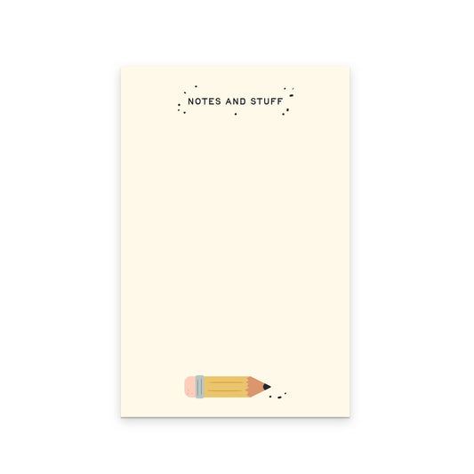 Notes and Stuff Pencil Notepad