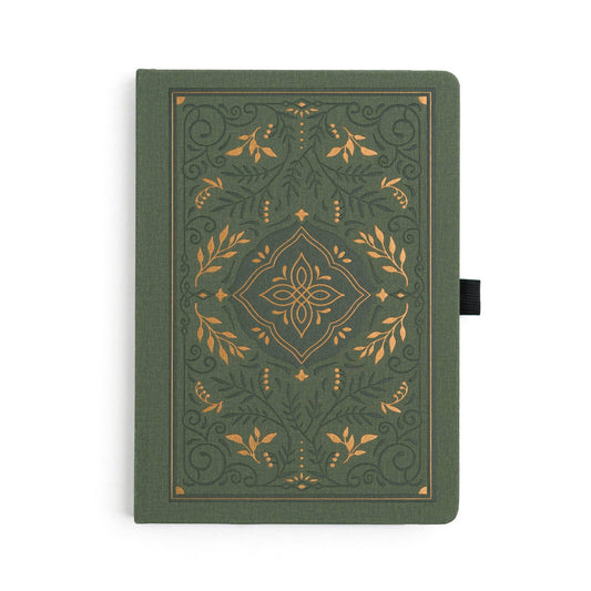Storybook In Vintage Olive Dot Grid Notebook