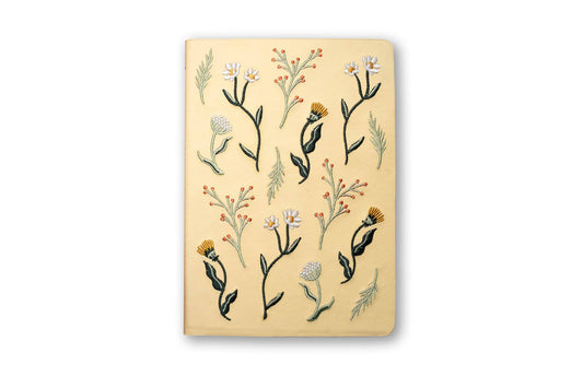 Butter Yellow Blooms Embroidered Journal Notebook AHBC2329L