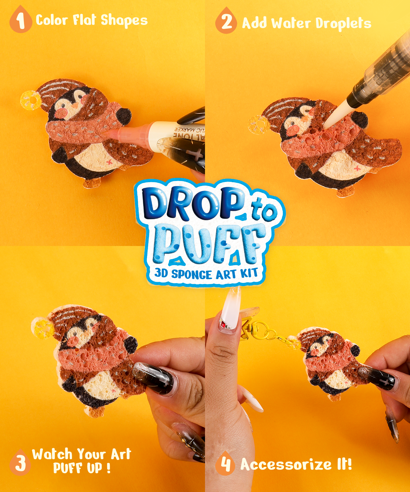 “Drop to Puff” 3D Sponge Art Kit