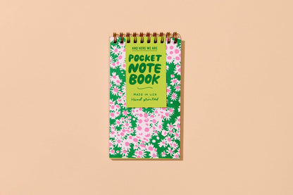 Modern Floral Letterpress Small Spiral Notebook — Aster