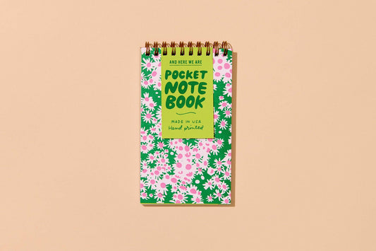 Modern Floral Letterpress Small Spiral Notebook — Aster