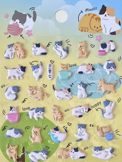 11057 Cat 2 Tiny Puffy Stickers-10
