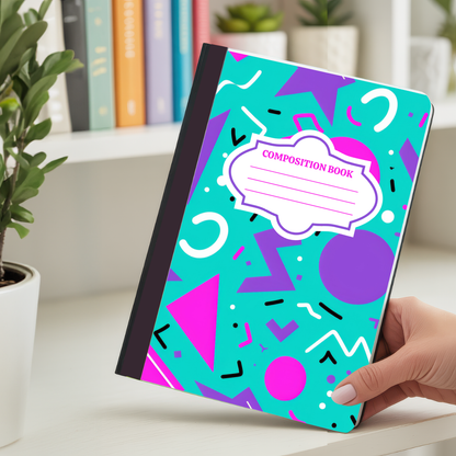 90s Pattern-Composition Notebook Cover