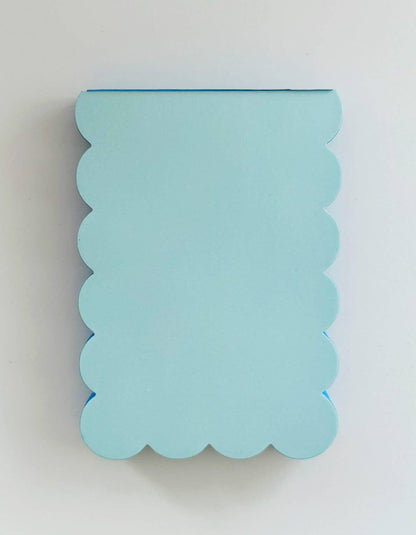Scalloped Shaped Notepad | Aqua + Blue Edge