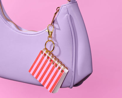 Letterpress Teenybook Mini Notebook Bag Charm—Cabana Stripe