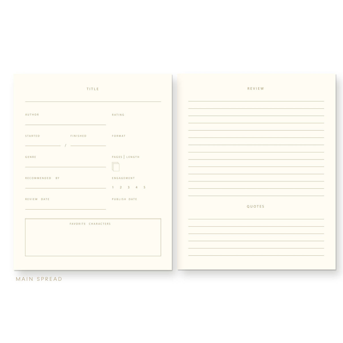 Gingham Pattern Book Log Reading Journal