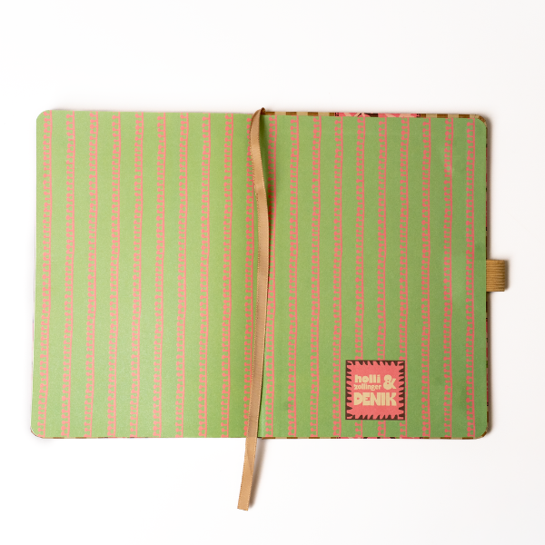 Checker Orchid Soft Touch Hardbound Layflat Notebook Journal