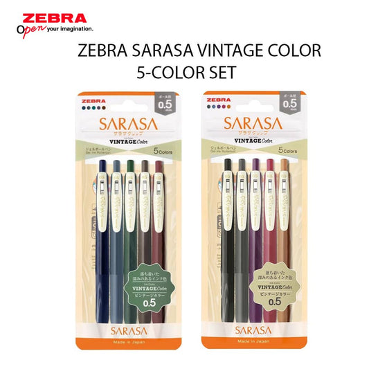 【JAPANESE STATIONERY】ZEBRA GEL PEN SARASA VINTAGE COLOR SET