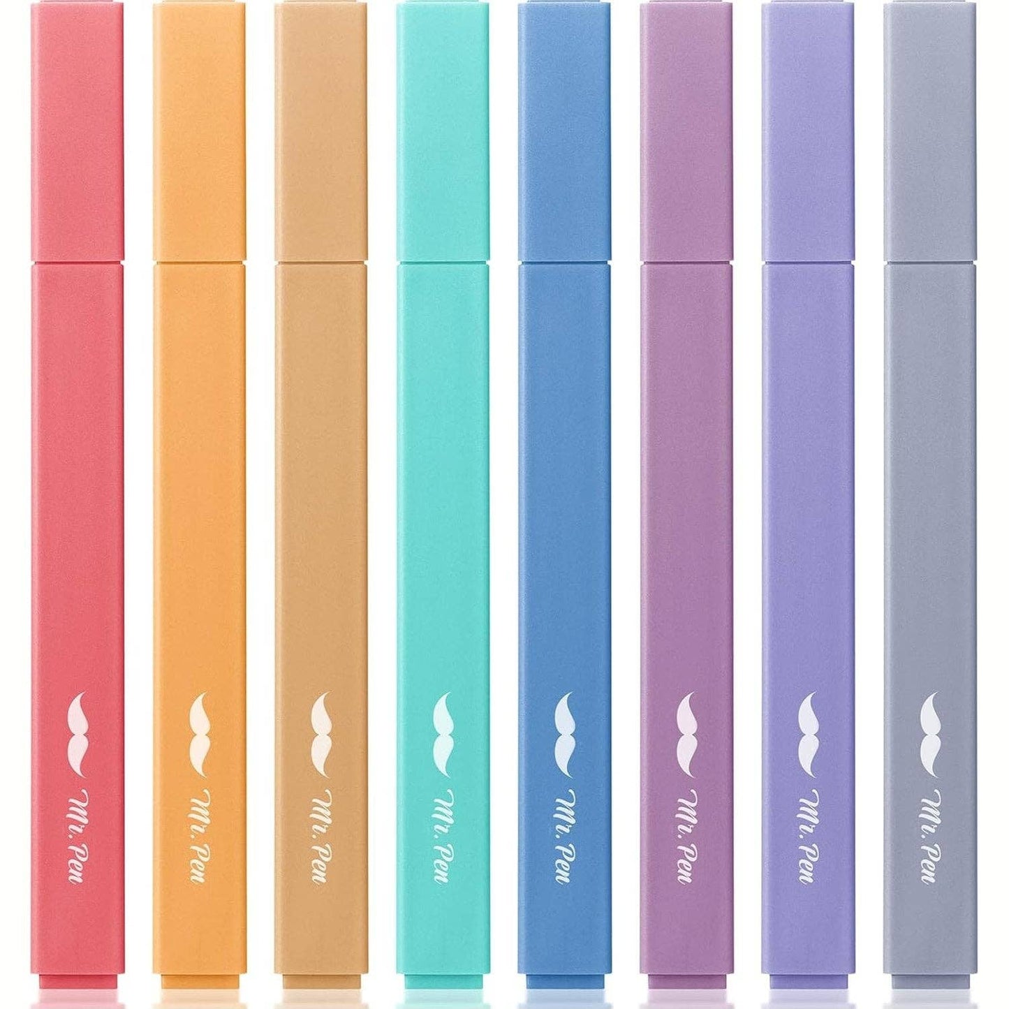 Muted Pastel Highlighters 8 Pack No Bleed