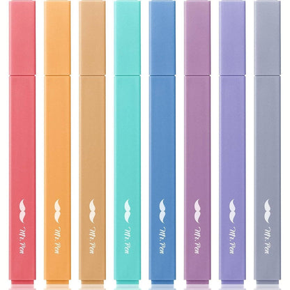 Muted Pastel Highlighters 8 Pack No Bleed