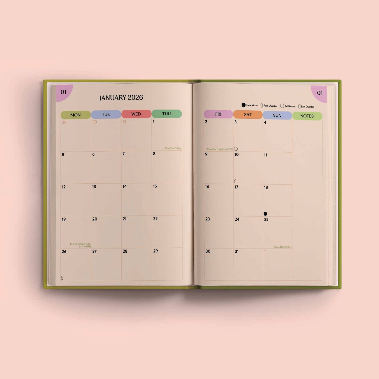 2026 Weekly Planner | Diary Agenda A5 | Les Fleurs