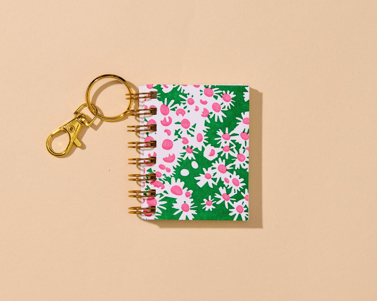 Letterpress Teenybook Mini Notebook Bag Charm—Aster