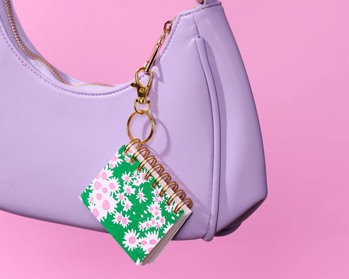 Letterpress Teenybook Mini Notebook Bag Charm—Aster