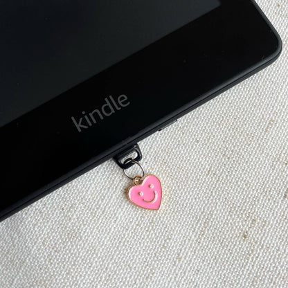 Enamel Smiley Heart Kindle Charm