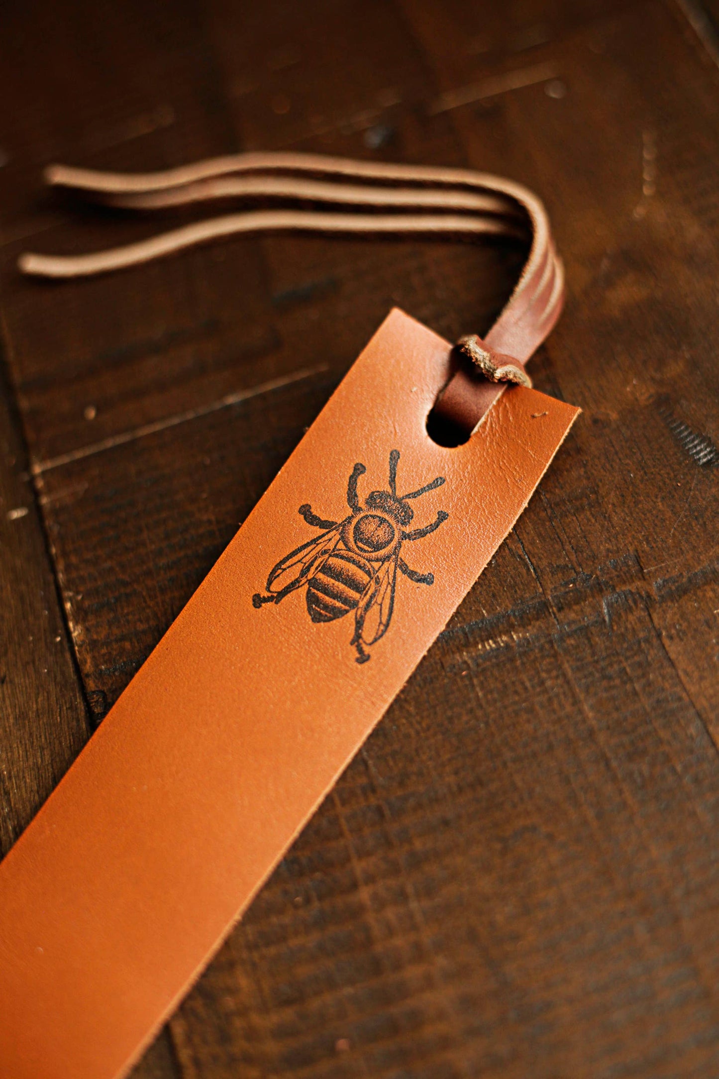Leather Bookmark - Honey Bee