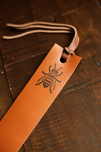 Leather Bookmark - Honey Bee