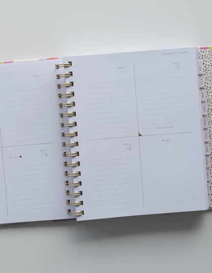 2026 Hardcover Planner, Floral Checks