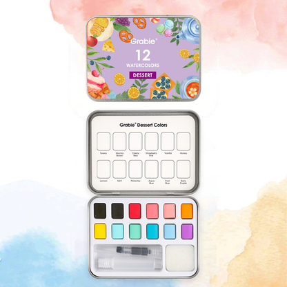 Watercolor Pocket Set Of 12 With Brush - Dessert Colors