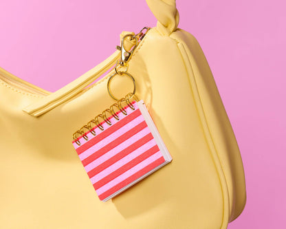 Letterpress Teenybook Mini Notebook Bag Charm—Cabana Stripe