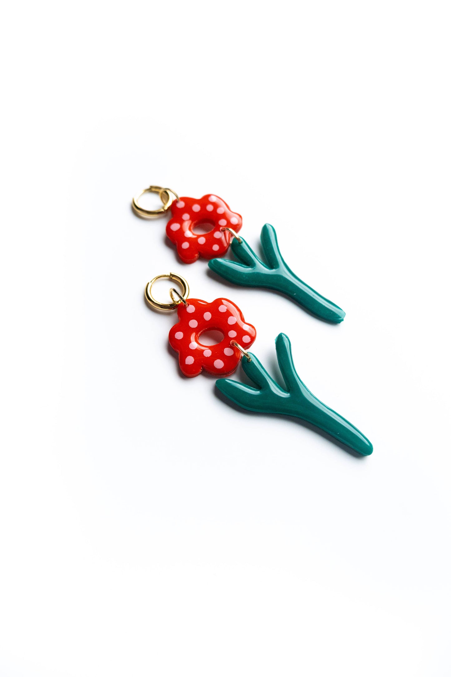 Polka Dot Flower Earrings