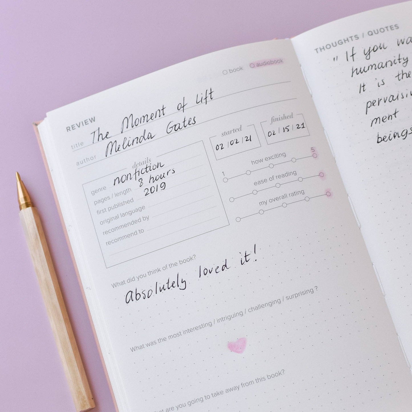 Reading Journal (Avid Reader)