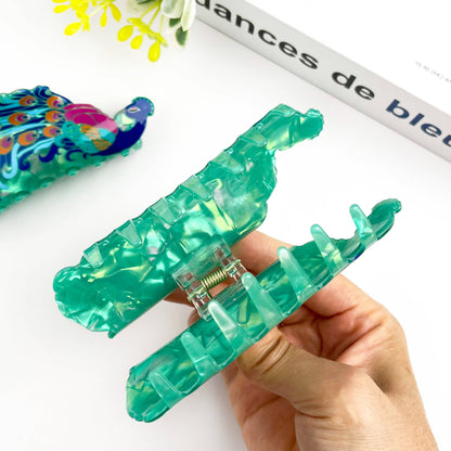 Creative Fashion Peacock Hair Claw Clip – Animal Style