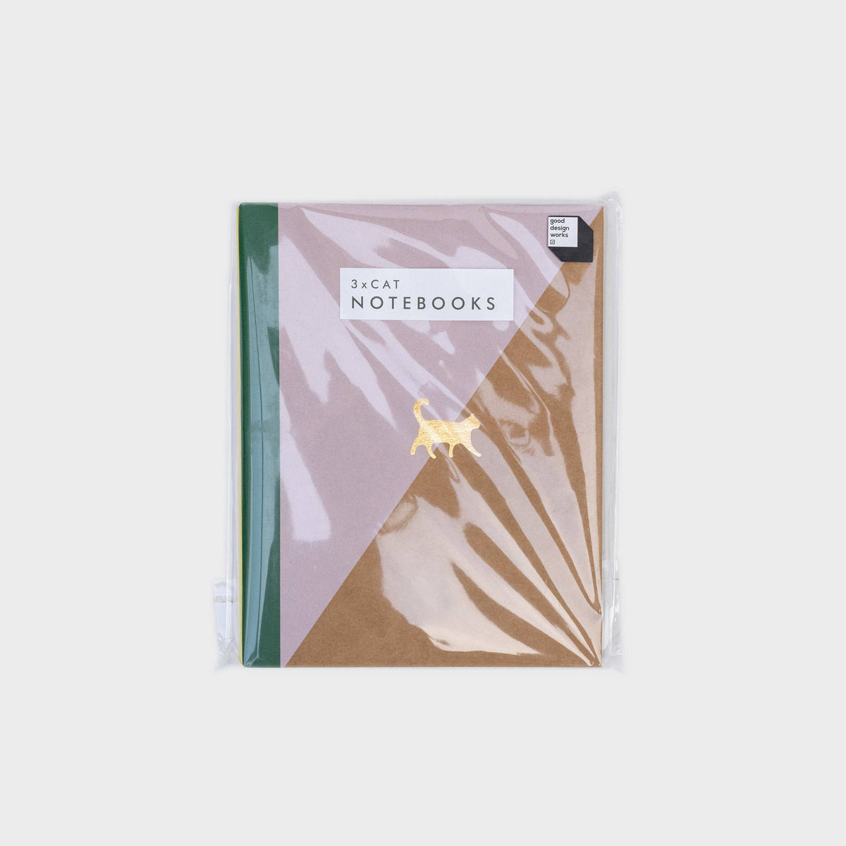 Cat Notebook - Screen-printed pack of 3 ruled pocketbooks